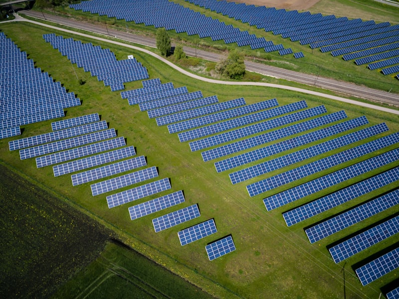 Solar panels over a green field in Andalucía